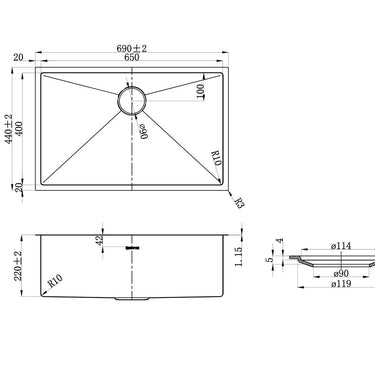 Axon Sink 69S 690x440x220