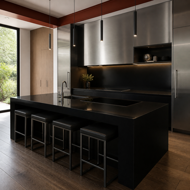 Carribbean black Stone Surface – Silica-Free (3220 x 1620 X 20mm)