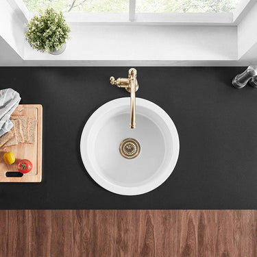 Nadia Fireclay Round Insert/Undermound Sinks 470*228mm (FCND470GW/MB)