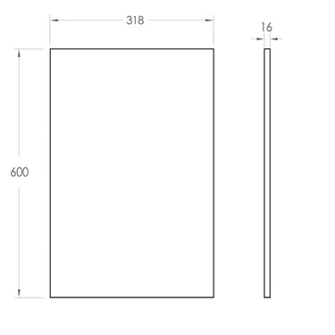 Filler 600x322x16 Polyurethane Black