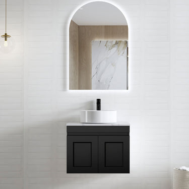 Hampton Mark II Wall Hung Vanity Satin Black 600mm Cabinet Only