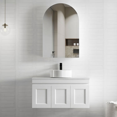 Hampton Mark II Wall Hung Vanity Satin White (All Sizes) 900mm Cabinet Only