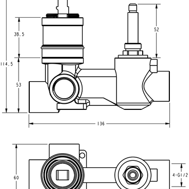 Linie Wall Mixer Diverter Body