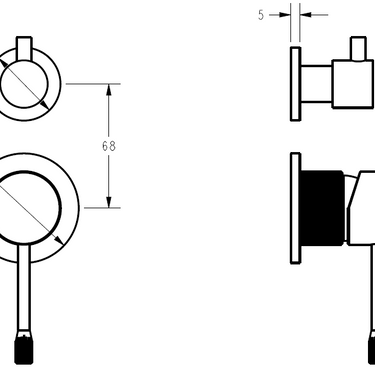 Linie Wall DiverterMixer Trim Kits