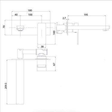 Ceram Wall Basin Mixer