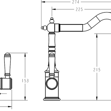 Clasico Sink Mixer Twin Handle / Ceramic Handle