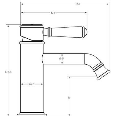 Clasico Basin Mixer / Ceramic Handle