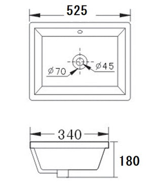 Undermount Basin line drawing