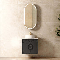 Laguna Mark II Wall Hung Vanity Black Oak (All Sizes) 600mm Cabinet Only