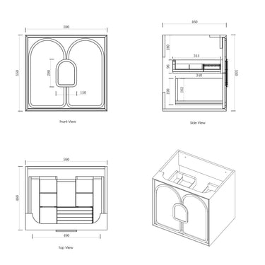 Laguna Mark II Wall Hung Vanity Matte White (All Sizes) 600mm Cabinet Only