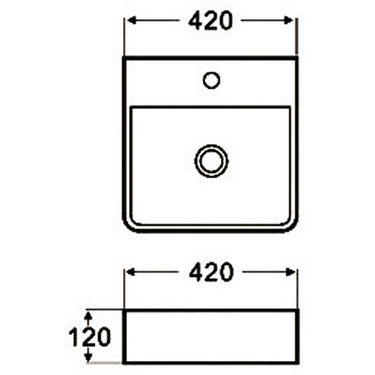 Rosa Wall Hung / Above Counter White 420mm