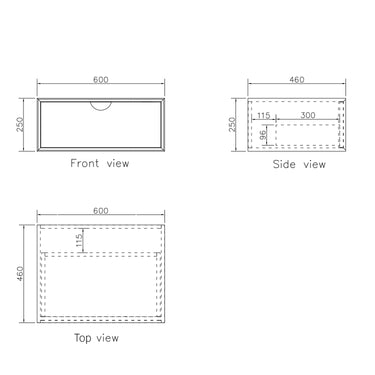 Moonlight 600mm White Wall Hung Cabinet — image 3