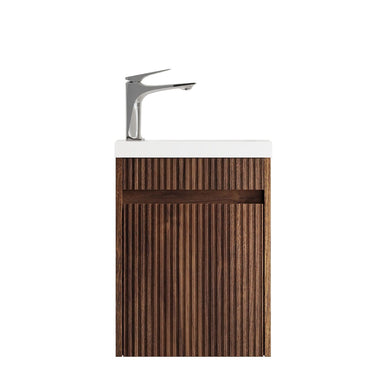 Mini Ensuite Vanity 400mm Sable Walnut Fluted Vanity (with Basin)