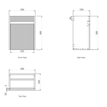 Mini Ensuite Vanity 400mm Matte White Fluted Vanity (with Basin)