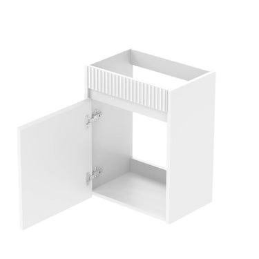 Mini Ensuite Vanity 400mm Matte White Fluted Vanity (with Basin)