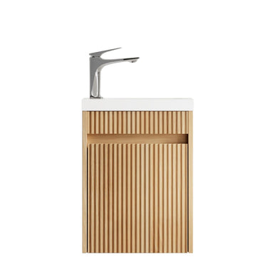 Mini Ensuite Vanity 400mm Woodland Oak Fluted Vanity (with Basin)