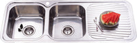 Cora Double Bowl Single Drainer Sink LHB 1180mm