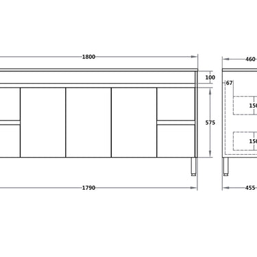 Polar Free-Standing PVC Vanity P184LG