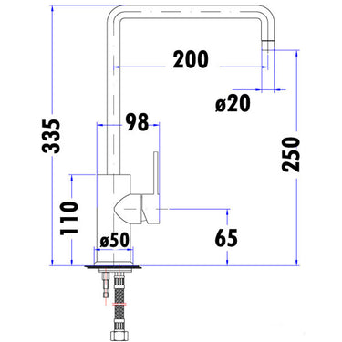 Otus Sink Mixer Squareneck