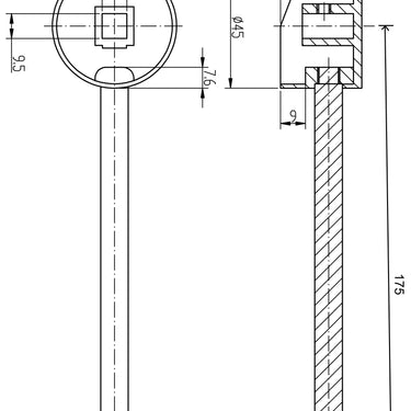 Sink Mixer Handle Disabled for 35mm Cartridge Chrome