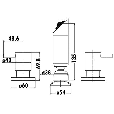 Shower Tap Set Chrome
