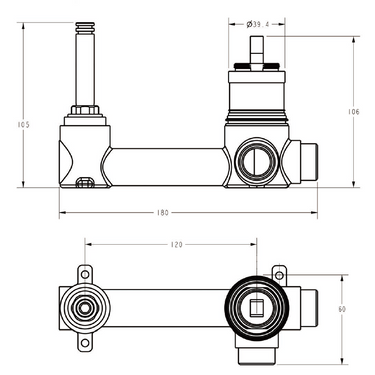 Sora SS Wall Basin Mixer  Rough-In Body