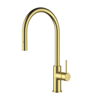Otus Slimline SS Gooseneck Pull-Out Sink Mixer In Brushed ss304