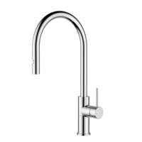 Otus Slimline SS Gooseneck Pull-Out Sink Mixer In Brushed ss304