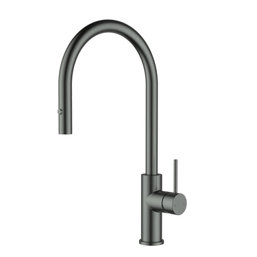 Otus Slimline SS Gooseneck Pull-Out Sink Mixer In Brushed ss304