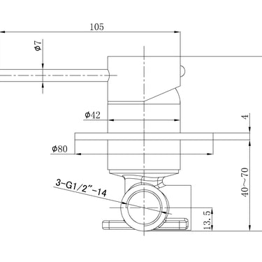 Otus Slimline Wall Mixer Body Lever Up