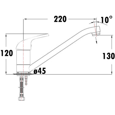 Ruby  Slim Rectangle Handle  Sink Mixer 35 mm Lead Free
