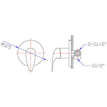 Ruby Wall Mixer Chrome