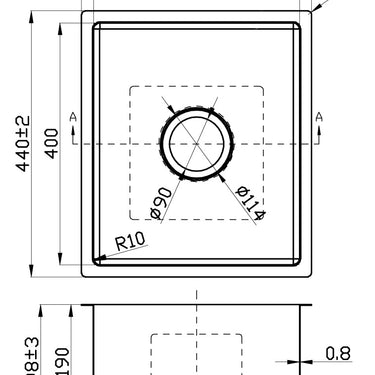 Cora Single Bowl Above / Undermount Sink  340mm