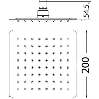 Nova Shower Head Square Chrome 200mm