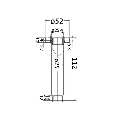 Round Shower Arm Vertical Chrome 100mm