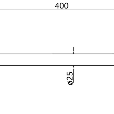 Round Shower Arm Horizontal Chrome 400mm