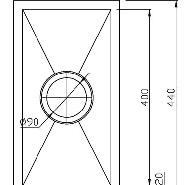 Rosa Single Bowl Above / Undermount Sink  200mm