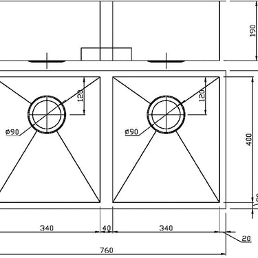 Rosa Single Bowl Above / Undermount Sink  340mm