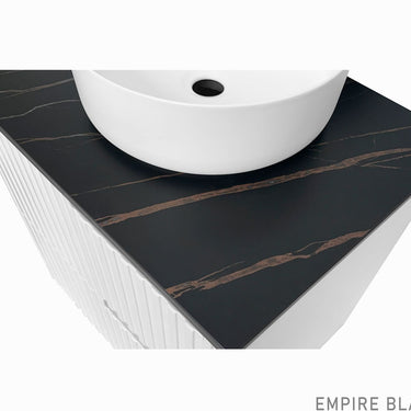 Rock Plate Stone 600x465x15 Empire Black - Above Counter 10 O'Clock Taphole