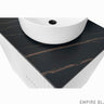 Rock Plate Stone 750x465x15 Empire Black - Above Counter 12 O'Clock Taphole